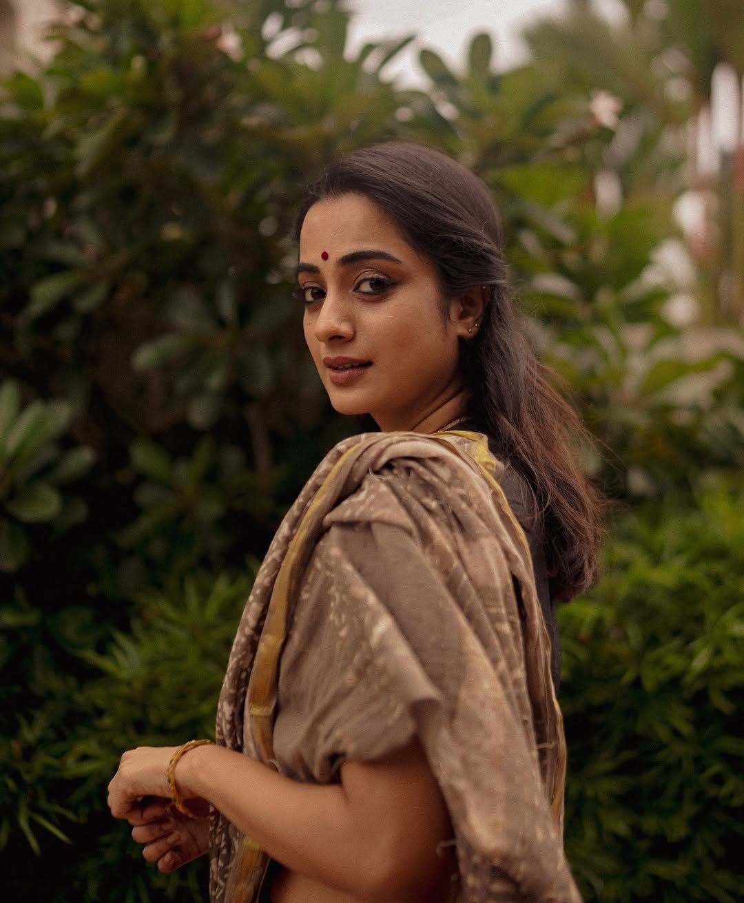 Namitha Pramod Black Saree Closeup Studio Photoshoot 02