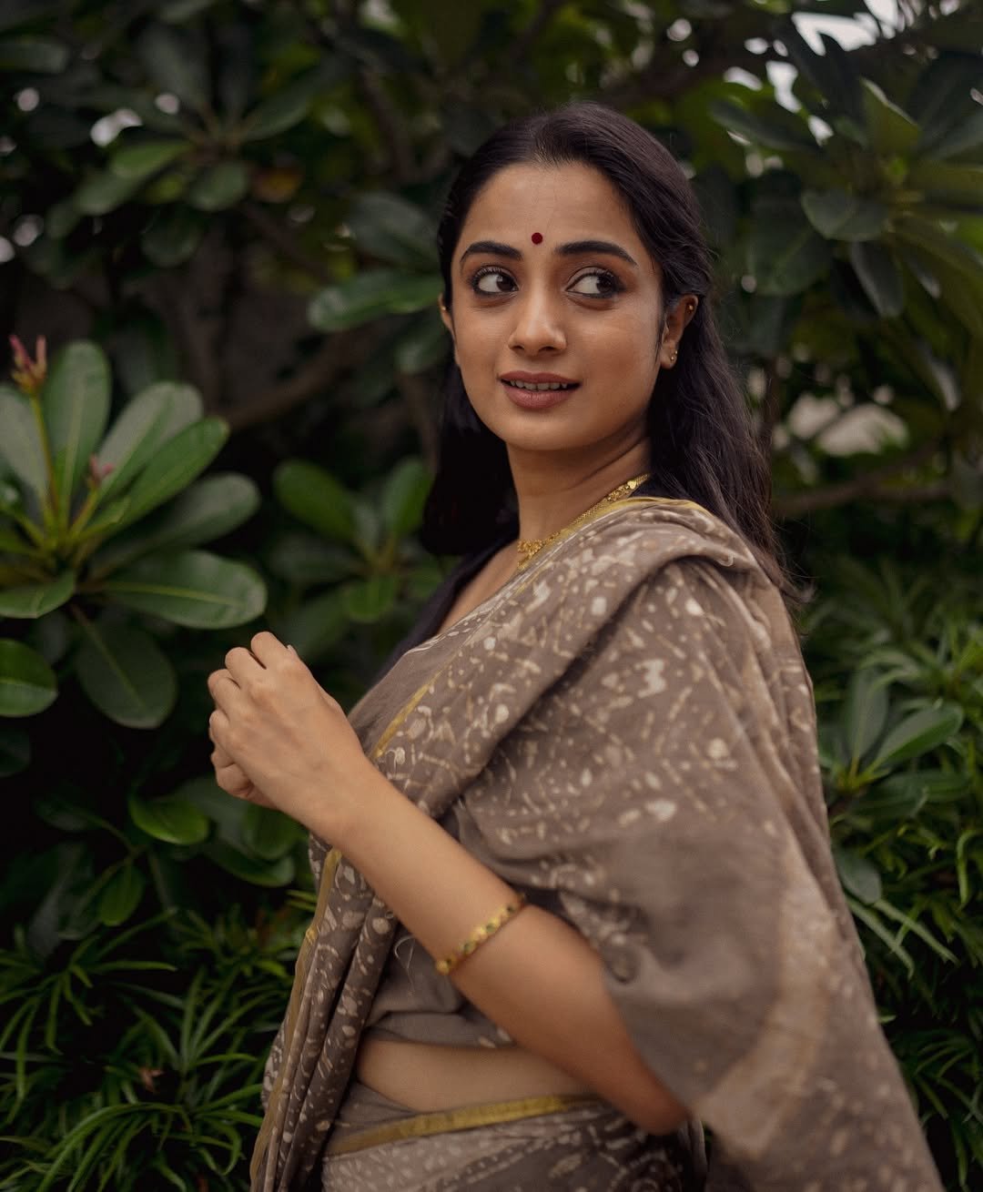 Namitha Pramod Black Saree Closeup Studio Photoshoot 06