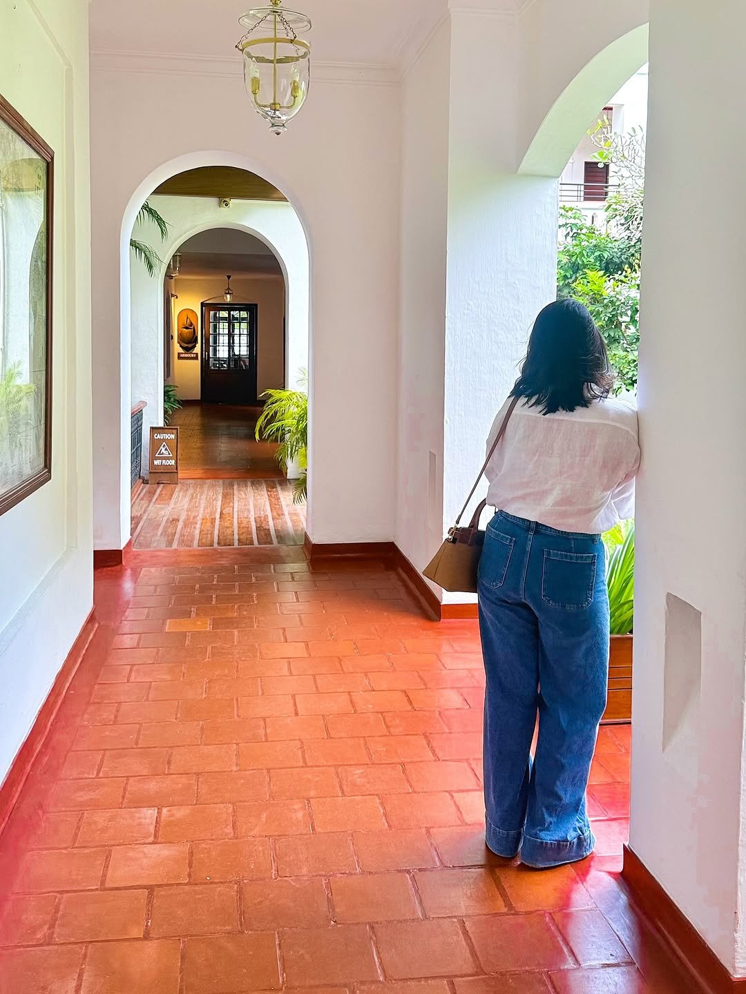 Namitha Pramod white linen shirt garden candid smile Portrait (6)