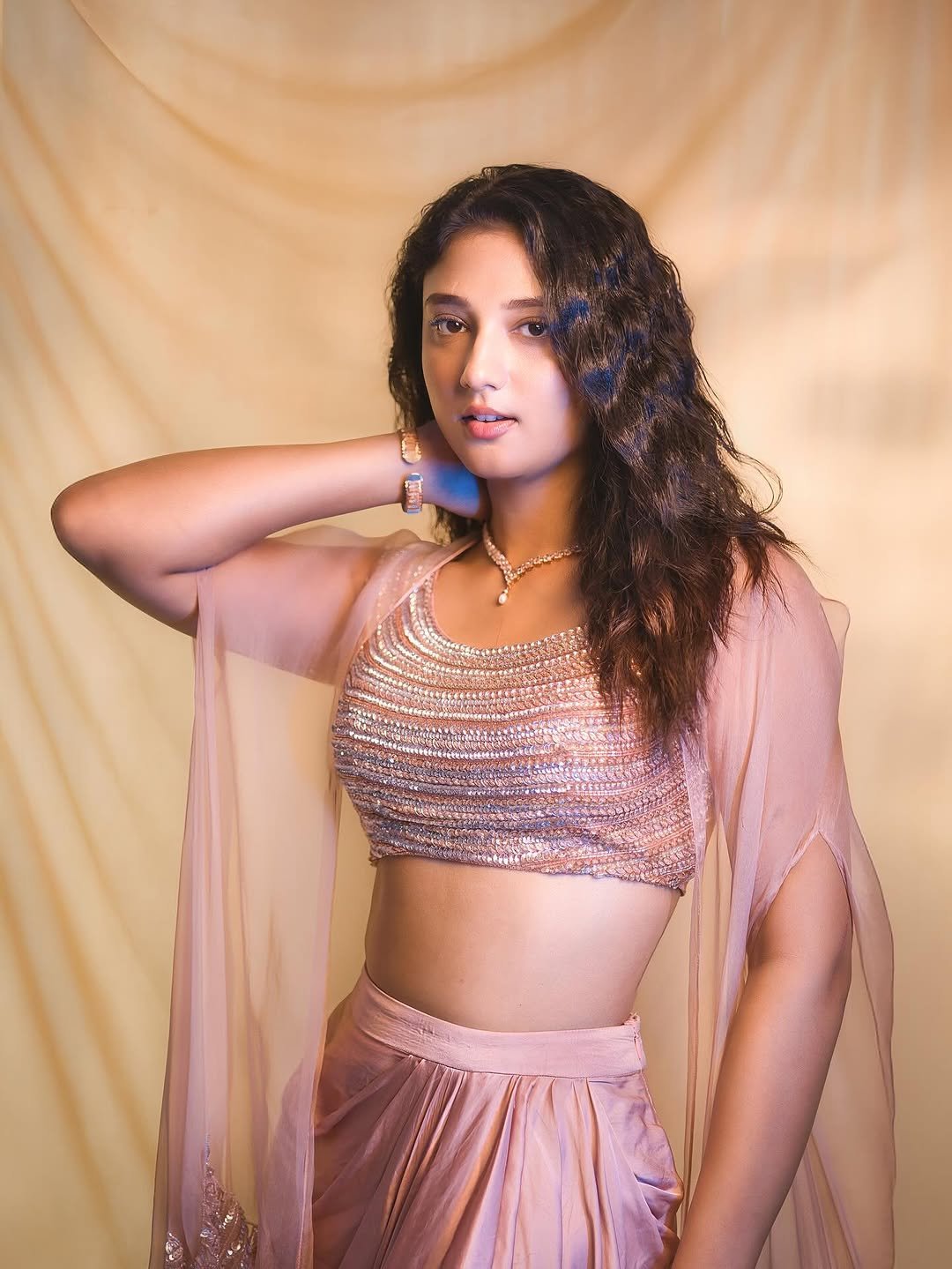 Ritika Nayak blush sequin blouse pastel lehenga studio glow Photoshoot (15)