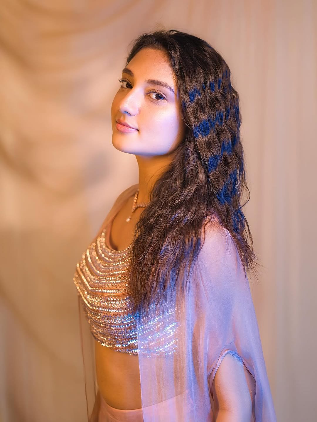 Ritika Nayak blush sequin blouse pastel lehenga studio glow Photoshoot (5)