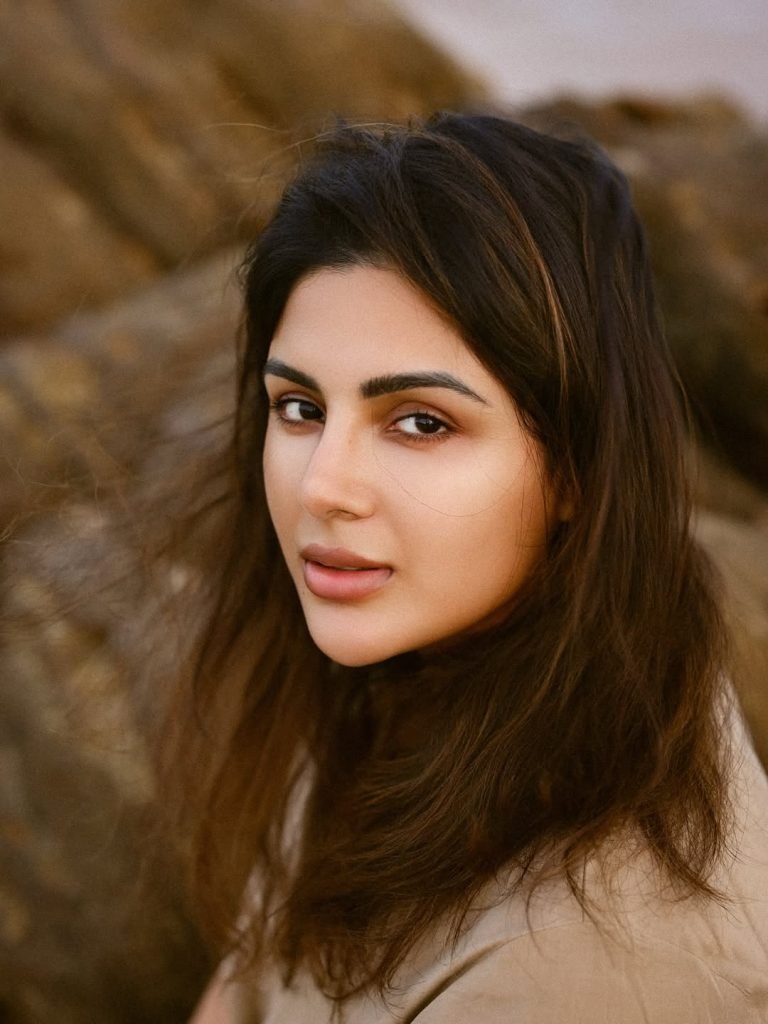 Coastal wind in hair as Samyuktha poses in neutral beige shirt