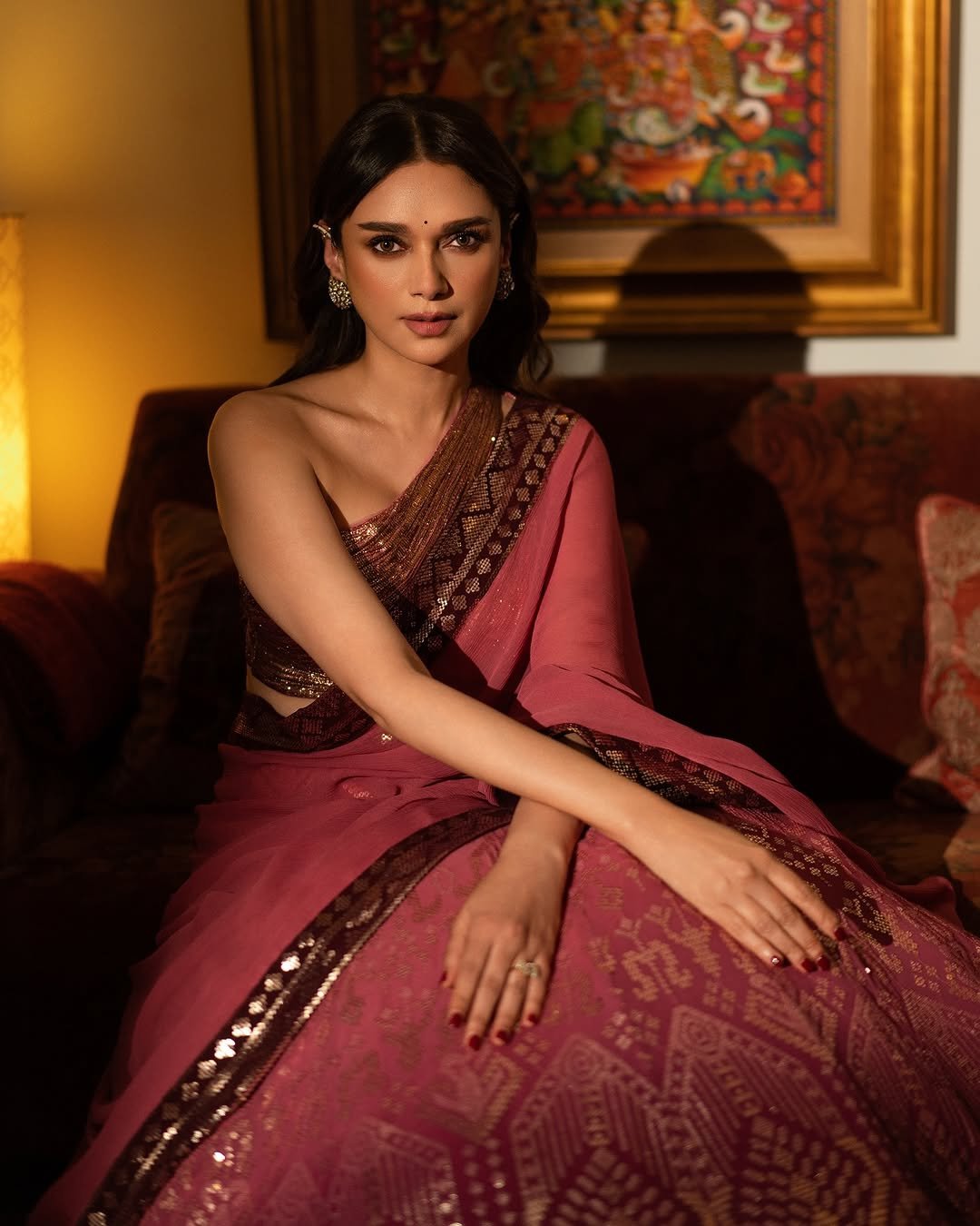 Aditi Rao Hydari Royal in Maroon Lehenga (11)