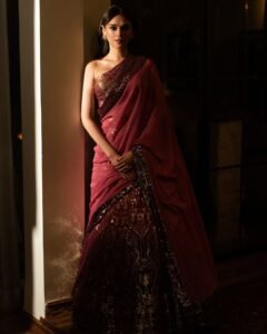 Aditi Rao Hydari Royal in Maroon Lehenga (2)
