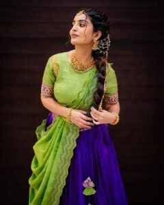 Ananya Nagella Gorgeous in Green and Purple Lehenga (1)