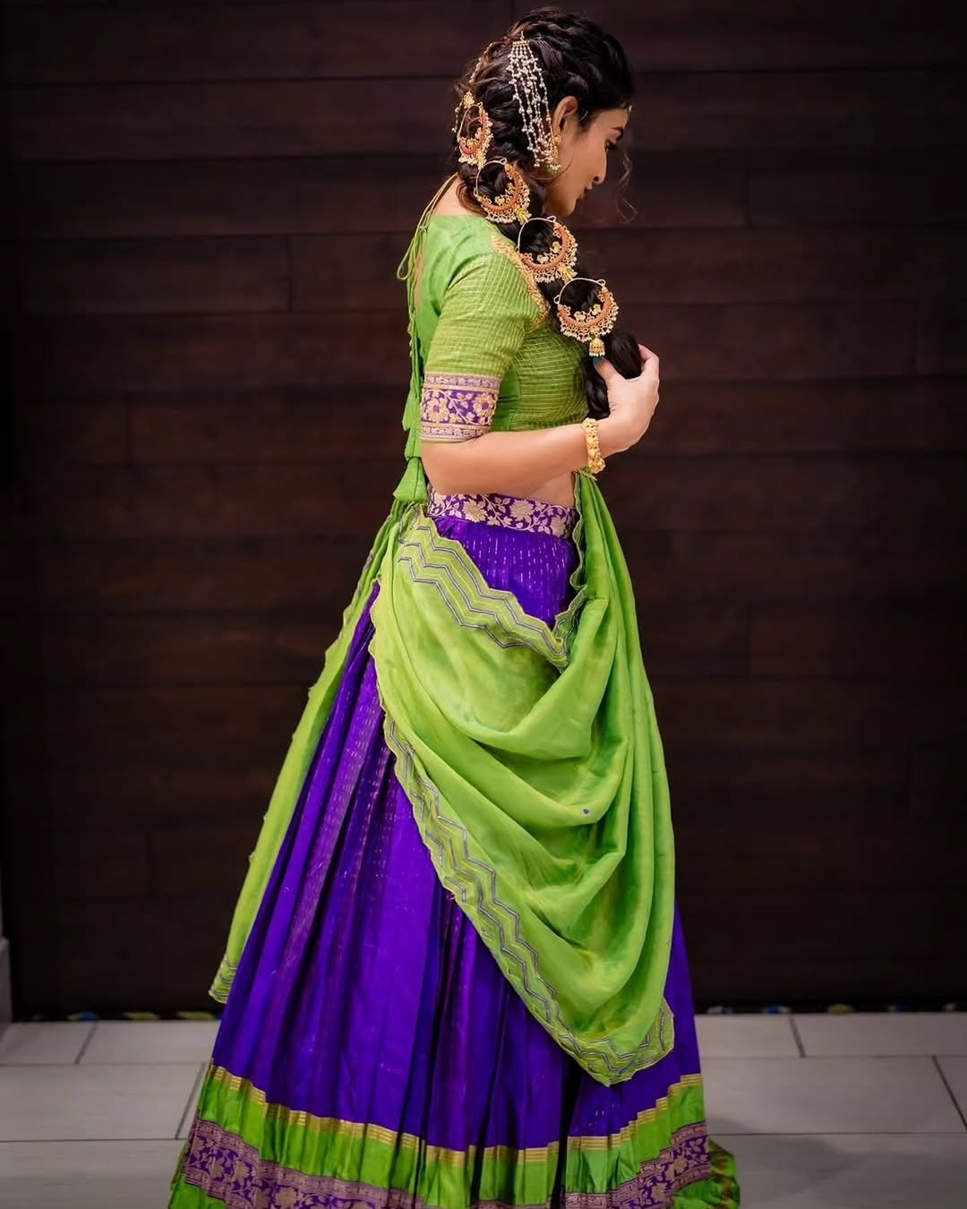 Ananya Nagella Gorgeous in Green and Purple Lehenga (11)