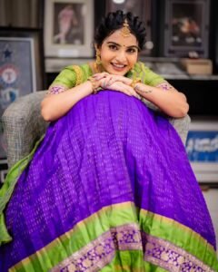 Ananya Nagella Gorgeous in Green and Purple Lehenga (14)