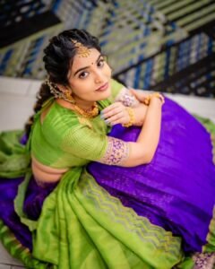 Ananya Nagella Gorgeous in Green and Purple Lehenga (17)