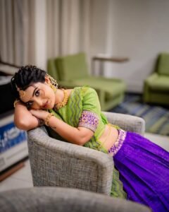 Ananya Nagella Gorgeous in Green and Purple Lehenga (18)