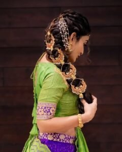 Ananya Nagella Gorgeous in Green and Purple Lehenga (3)