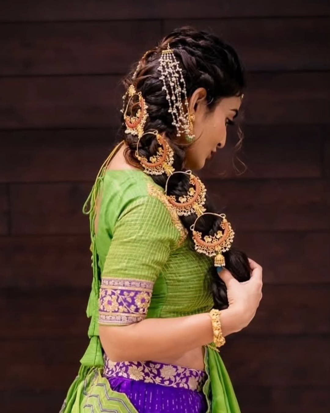 Ananya Nagella Gorgeous in Green and Purple Lehenga (3)