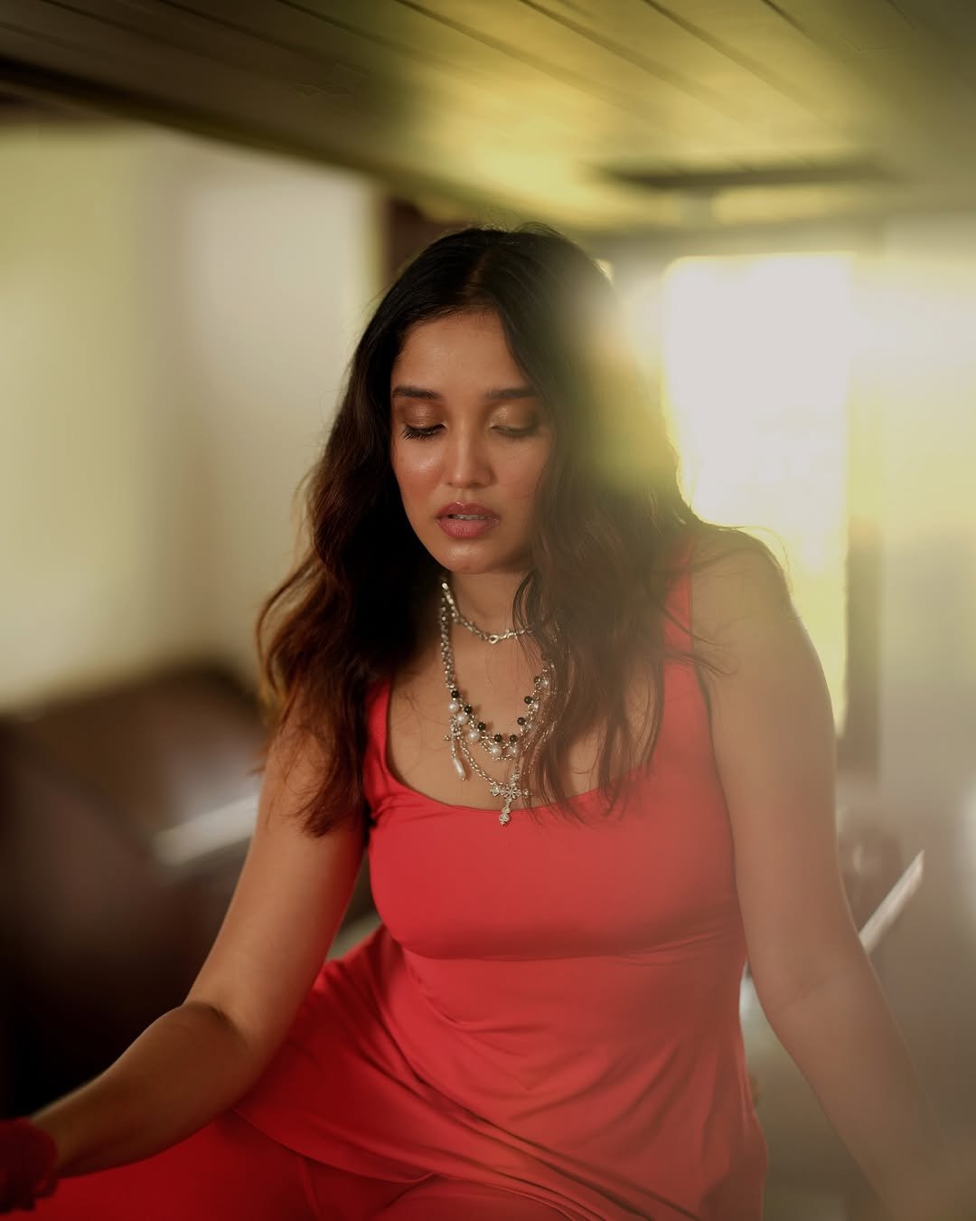 Anika Surendran Trendy in Red Dress (1)