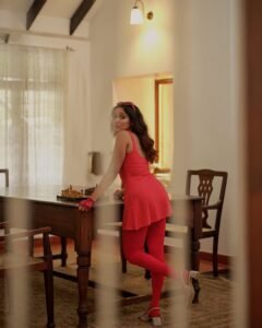 Anika Surendran Trendy in Red Dress (14)