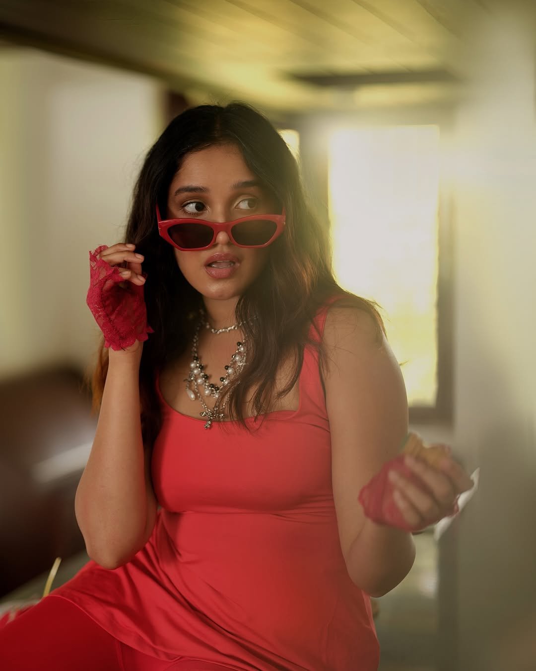 Anika Surendran Trendy in Red Dress (19)