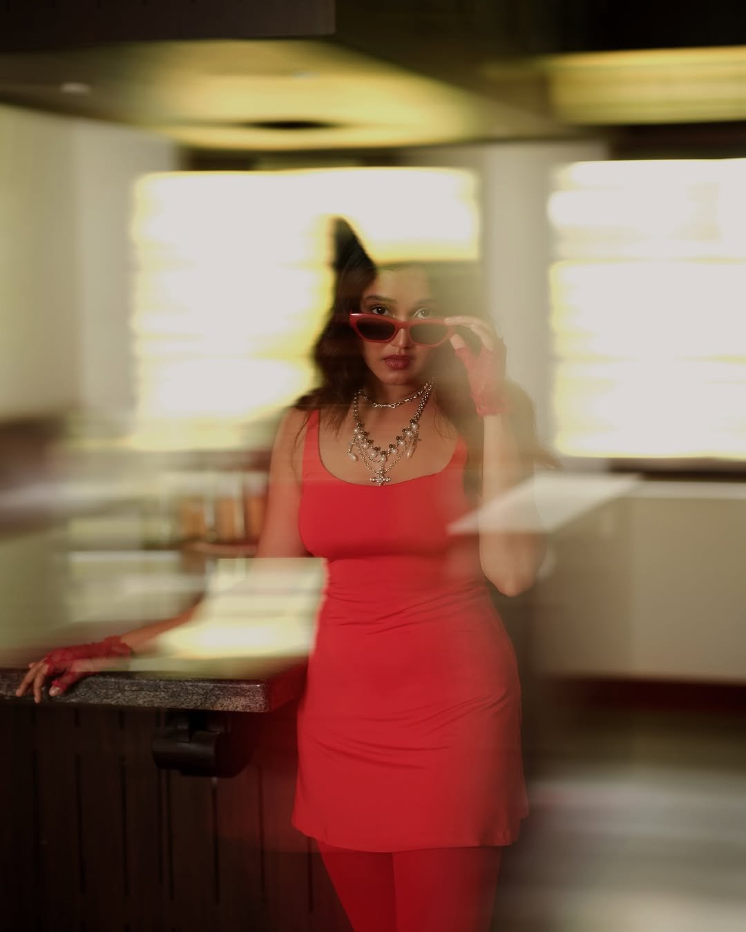 Anika Surendran Trendy in Red Dress (4)