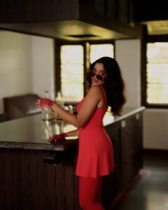 Anika Surendran Trendy in Red Dress (9)