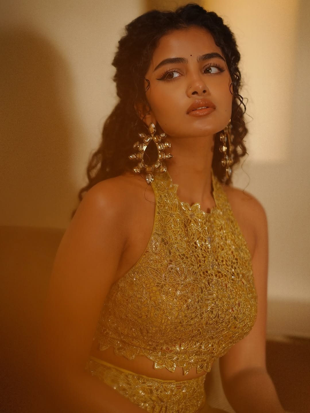 Anupama Parameswaran Shines in Golden Designer Lehenga Photos (12)