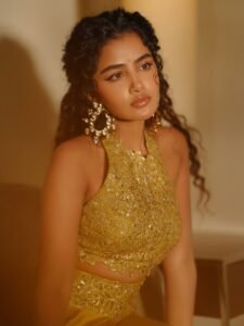 Anupama Parameswaran Shines in Golden Designer Lehenga Photos (7)