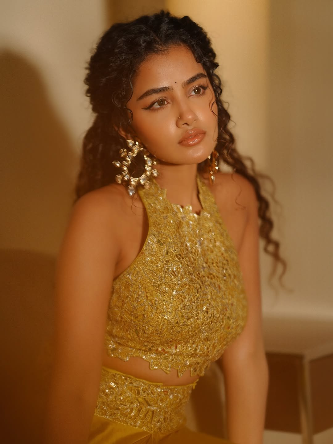Anupama Parameswaran Shines in Golden Designer Lehenga Photos (7)
