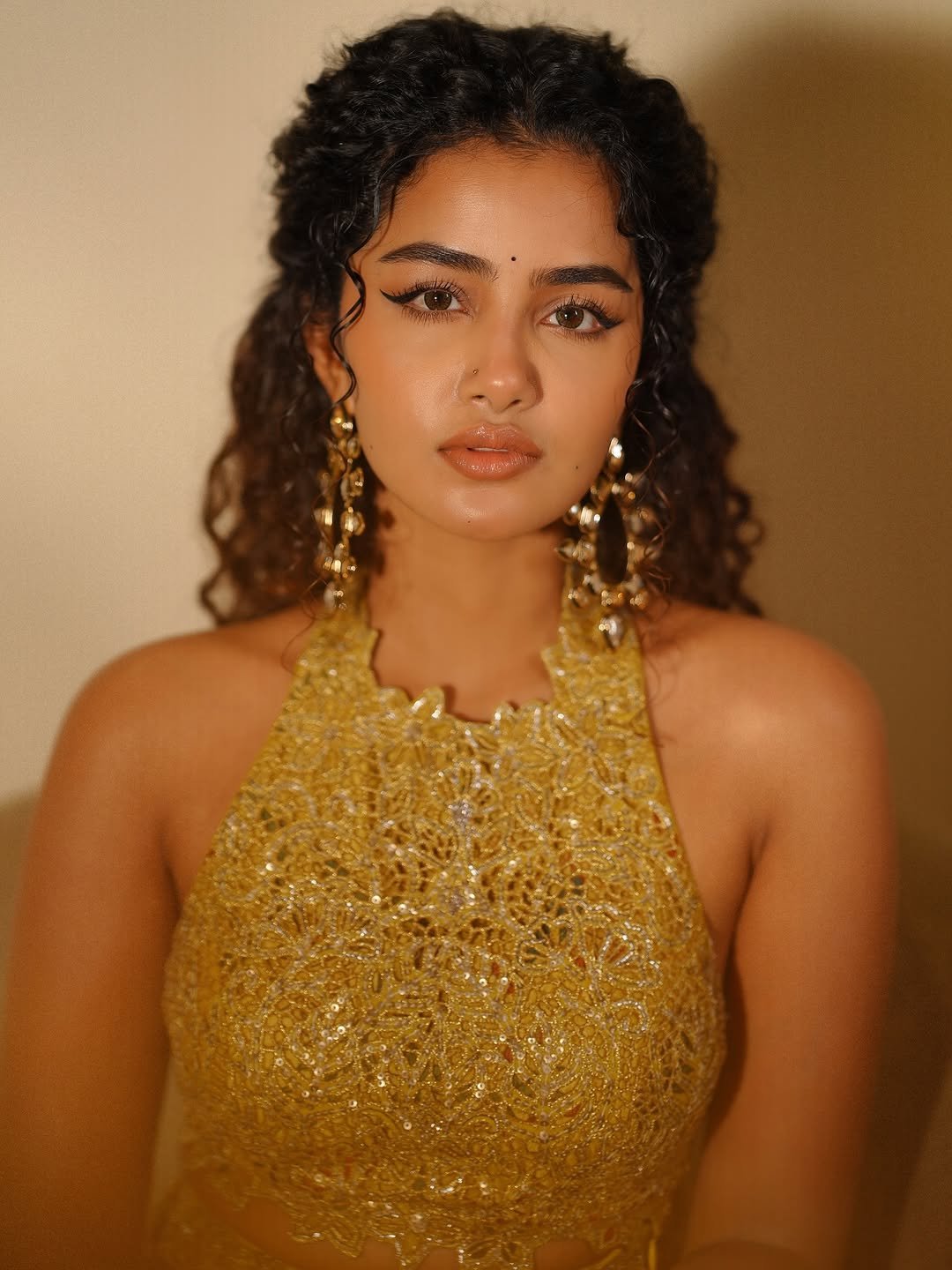 Anupama Parameswaran Shines in Golden Designer Lehenga Photos (8)