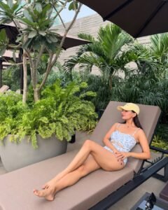 Anushka Sen Blue Pastel Swimsuit Poolside Summer Shoot (4)