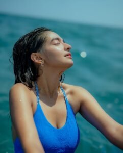 Anushka Sen Blue Swimsuit on Yacht – Summer Sea Glam (11)