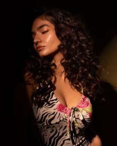 Anushka Sen Bold Animal Print Mini Dress Retro Glam Shoot (2)