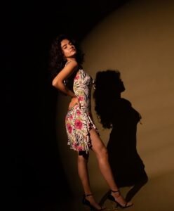 Anushka Sen Bold Animal Print Mini Dress Retro Glam Shoot (20)