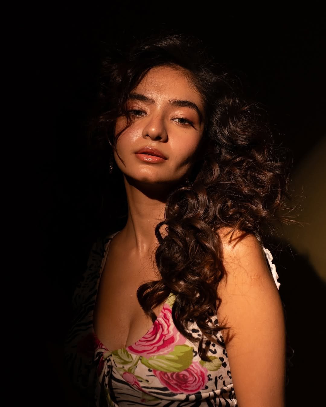 Anushka Sen Bold Animal Print Mini Dress Retro Glam Shoot (30)