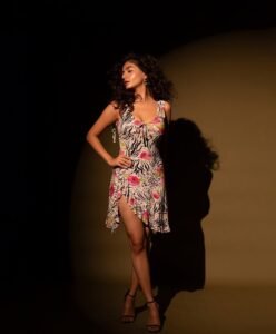 Anushka Sen Bold Animal Print Mini Dress Retro Glam Shoot (31)