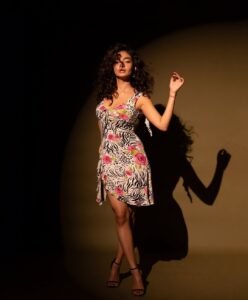 Anushka Sen Bold Animal Print Mini Dress Retro Glam Shoot (32)