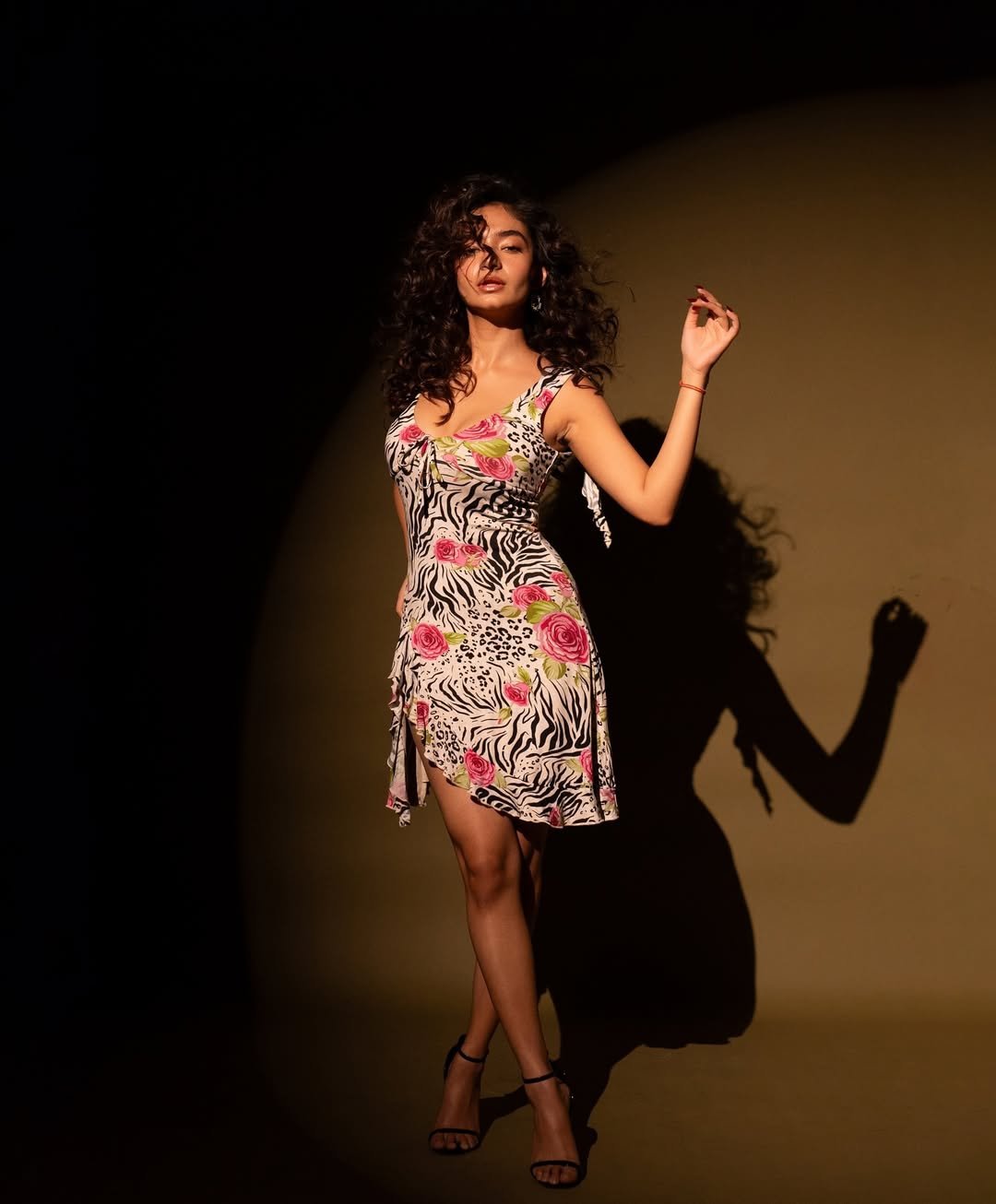 Anushka Sen Bold Animal Print Mini Dress Retro Glam Shoot (32)