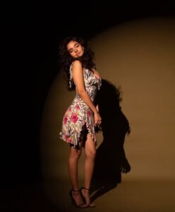 Anushka Sen Bold Animal Print Mini Dress Retro Glam Shoot (34)