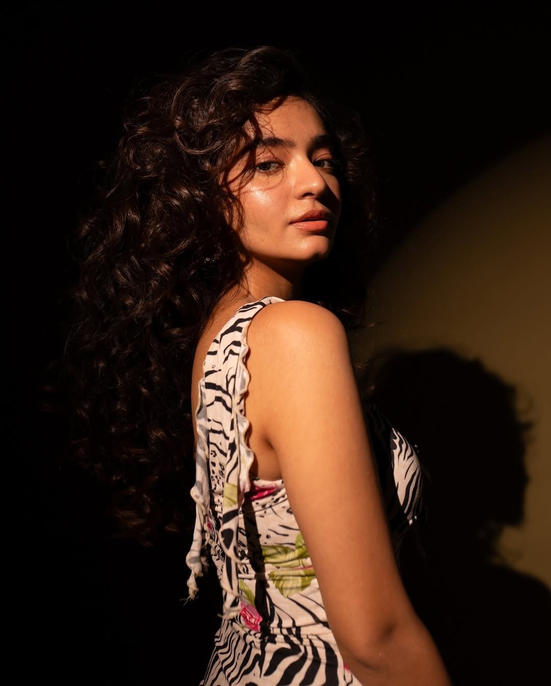 Anushka Sen Bold Animal Print Mini Dress Retro Glam Shoot (38)