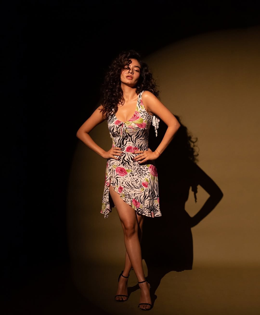 Anushka Sen Bold Animal Print Mini Dress Retro Glam Shoot (41)