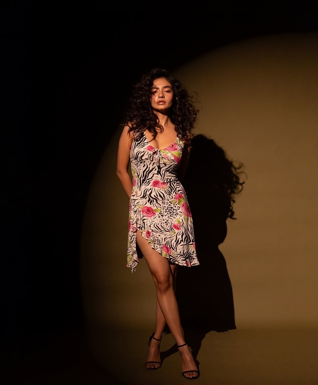 Anushka Sen Bold Animal Print Mini Dress Retro Glam Shoot (42)