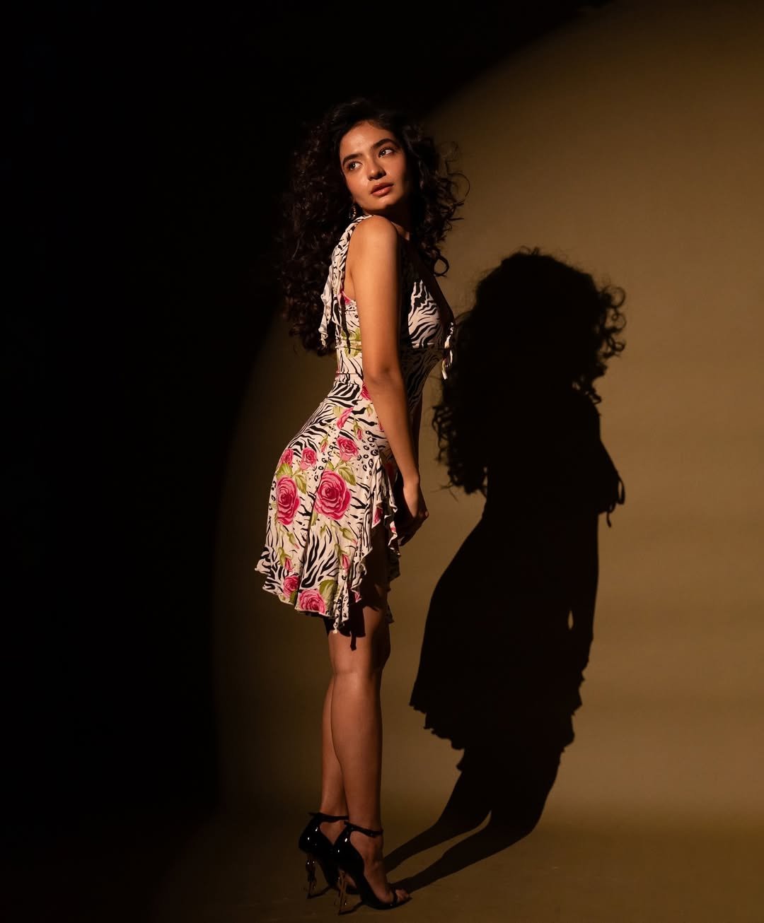 Anushka Sen Bold Animal Print Mini Dress Retro Glam Shoot (44)