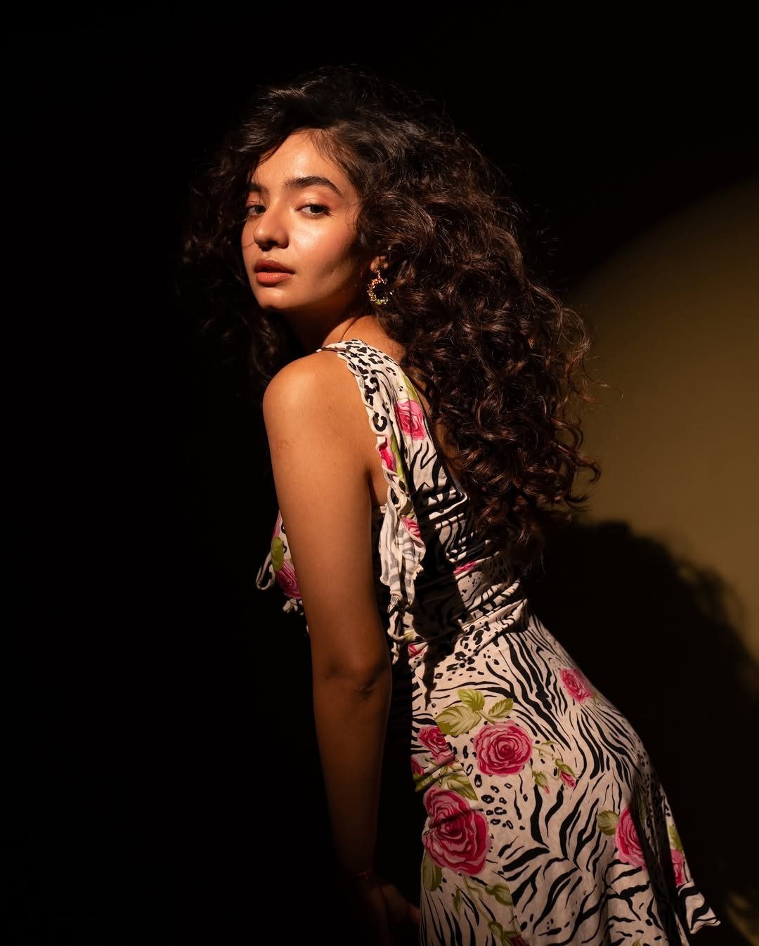 Anushka Sen Bold Animal Print Mini Dress Retro Glam Shoot (47)