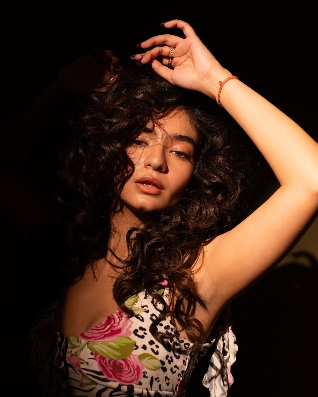 Anushka Sen Bold Animal Print Mini Dress Retro Glam Shoot (5)