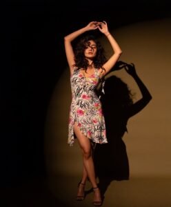 Anushka Sen Bold Animal Print Mini Dress Retro Glam Shoot (8)