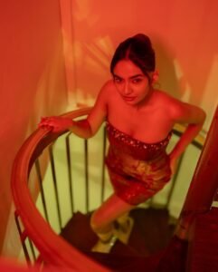 Anushka Sen Bold Red Strapless Mini Dress – Party Night Elegance (12)