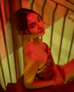 Anushka Sen Bold Red Strapless Mini Dress – Party Night Elegance (19)