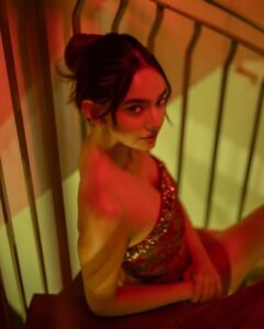 Anushka Sen Bold Red Strapless Mini Dress – Party Night Elegance (35)