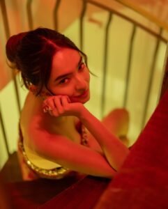 Anushka Sen Bold Red Strapless Mini Dress – Party Night Elegance (37)