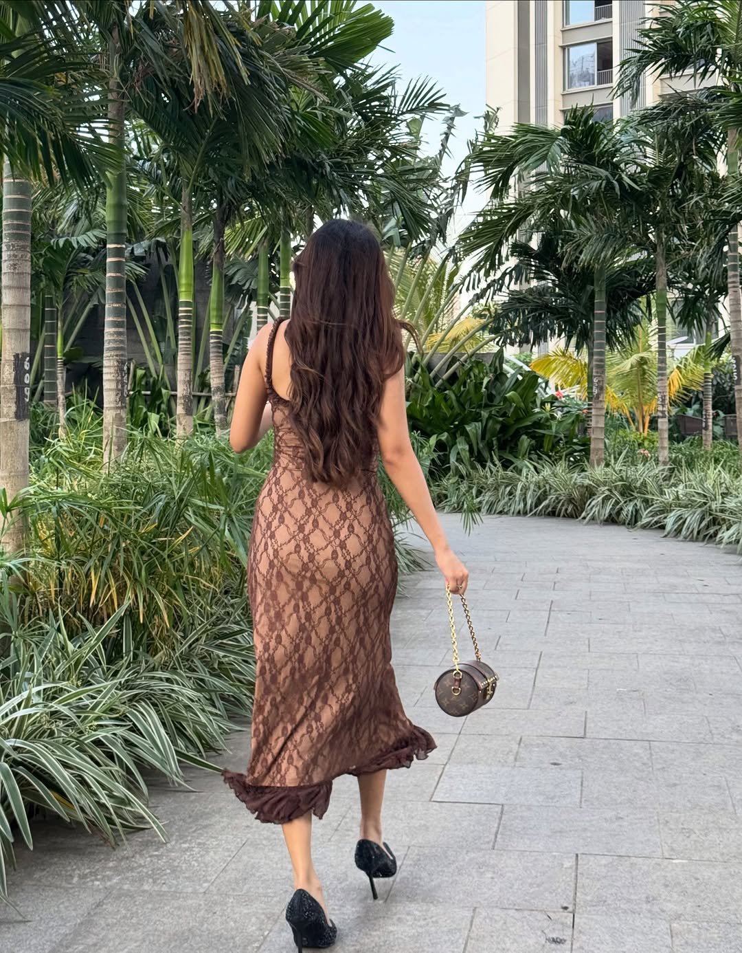 Anushka Sen Brown Lace Slip Dress – Botanical Elegance (15)