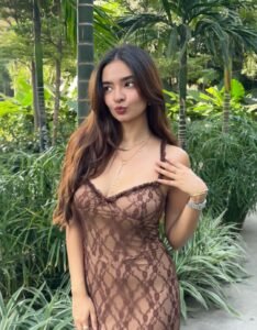 Anushka Sen sophisticated lace dress botanical wear