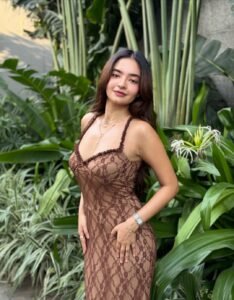 Anushka Sen sophisticated lace dress botanical wear