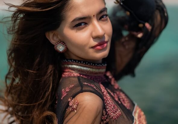 Anushka Sen Cannes Indian Fusion Lehenga – Sheer, Embroidered Drama (13)