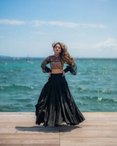 Anushka Sen Cannes Indian Fusion Lehenga – Sheer, Embroidered Drama (19)