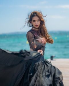 Anushka Sen Cannes Indian Fusion Lehenga – Sheer, Embroidered Drama (20)